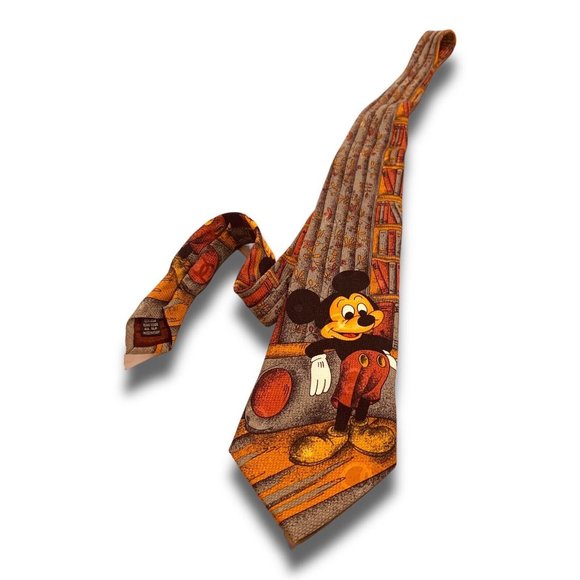 Disney Mickey Mouse Vintage Silk Neck Tie. Made In Italy! PURE SILK! Rare! - Picture 10 of 10